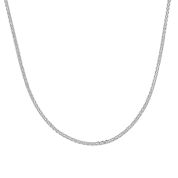 Shop Lc Italian Essential Link Chain Necklace In Rhodium Over Sterling Silver 3.17 Grams 18 Inches