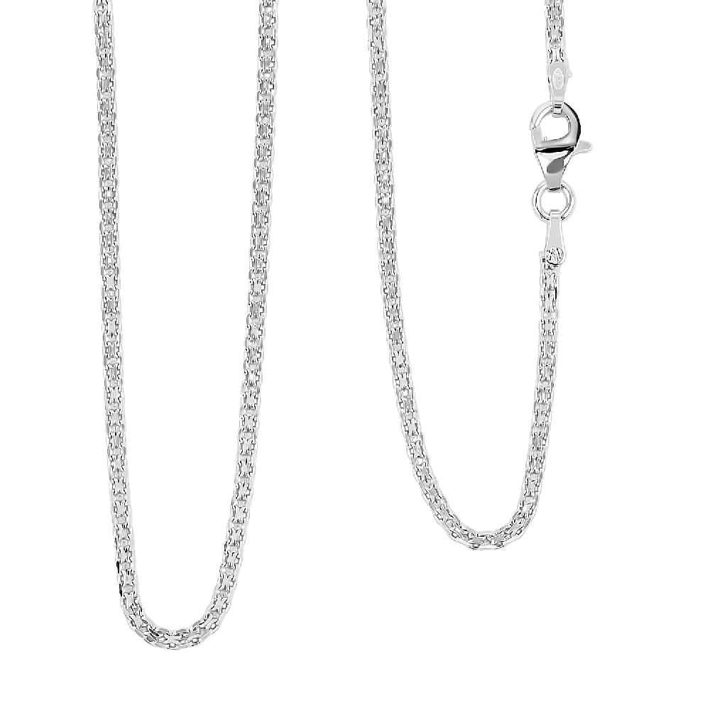 shop lc Italian Essential Link Chain Necklace in Rhodium Over Sterling Silver 3.17 Grams 18 Inches