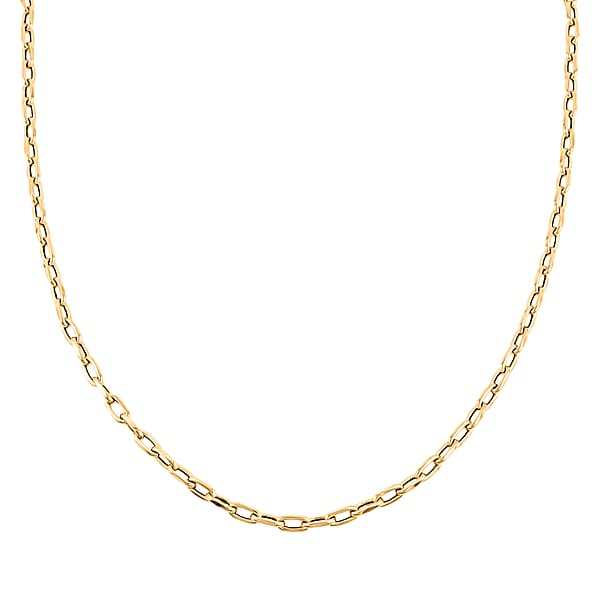 Shop Lc Italian Faceted Mirror Link Oval Necklace In 10K Yellow Gold 5.34 Grams 20 Inches