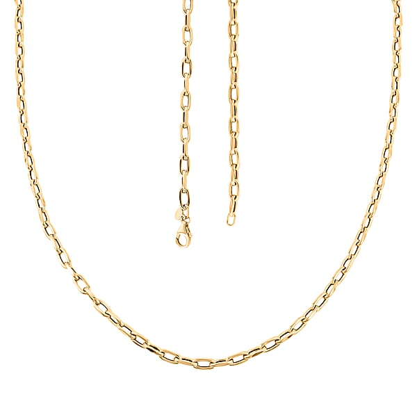 Shop Lc Italian Faceted Mirror Link Oval Necklace In 10K Yellow Gold 5.34 Grams 20 Inches
