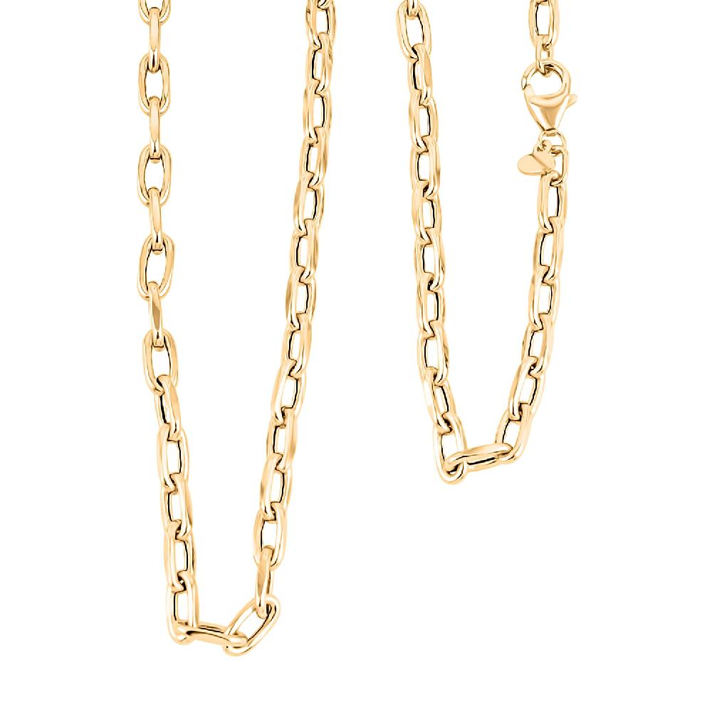 shop lc Italian Faceted Mirror Link Oval Necklace in 10K Yellow Gold 5.34 Grams 20 Inches