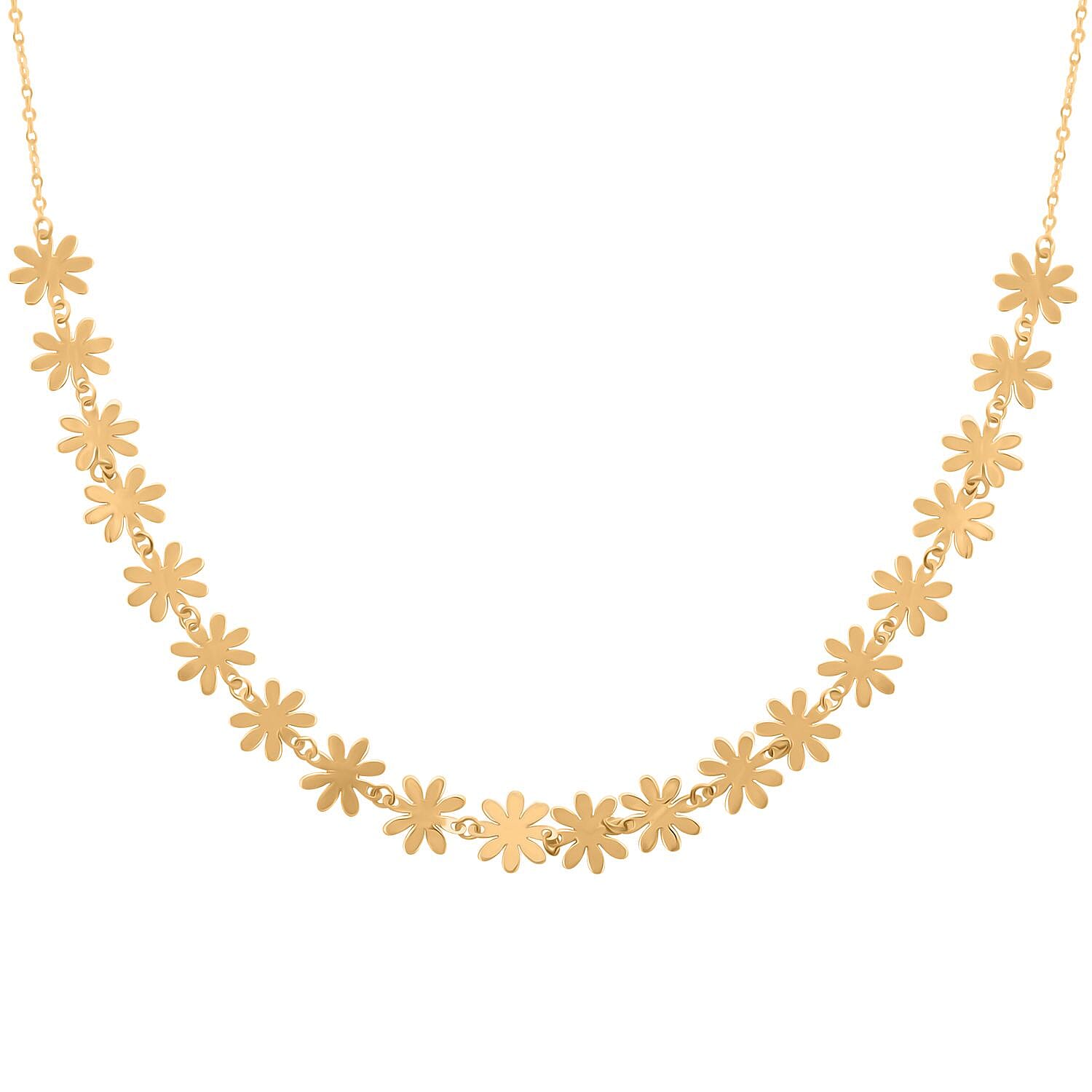 shop lc Italian Flower Station Necklace in 10K Yellow Gold 1.60 Grams 18-20 Inches