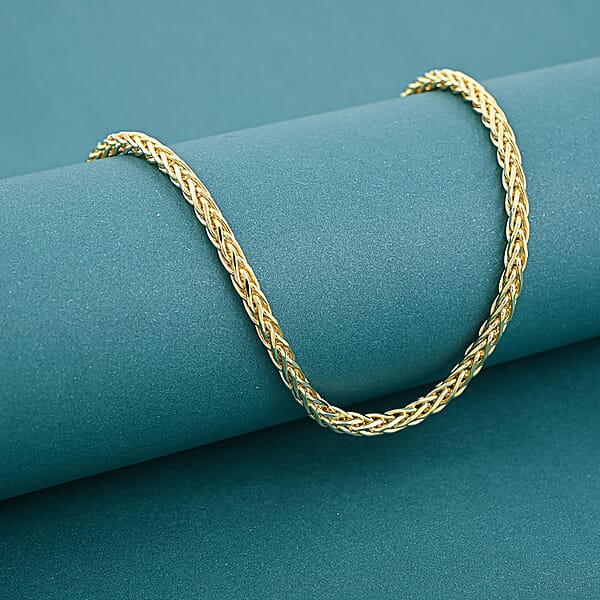 Shop Lc Italian Franco Chain Necklace In 14K Yellow Gold Over Sterling Silver 25.56 Grams 24 Inches