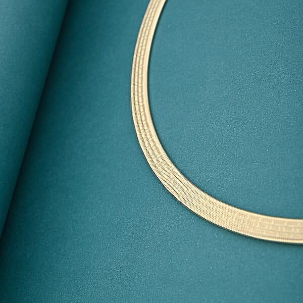 Shop Lc Italian Greek Key Mesh Omega Chain Necklace In 10K Yellow Gold 4.46 Grams 18-20 Inches