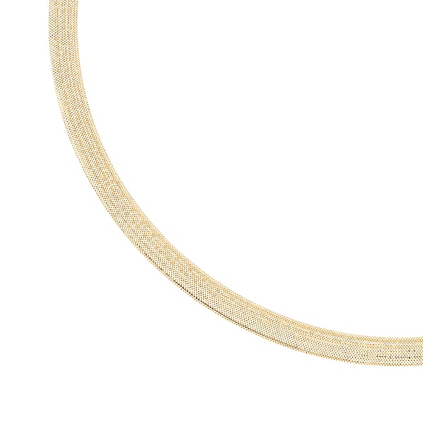 Shop Lc Italian Greek Key Mesh Omega Chain Necklace In 10K Yellow Gold 4.46 Grams 18-20 Inches
