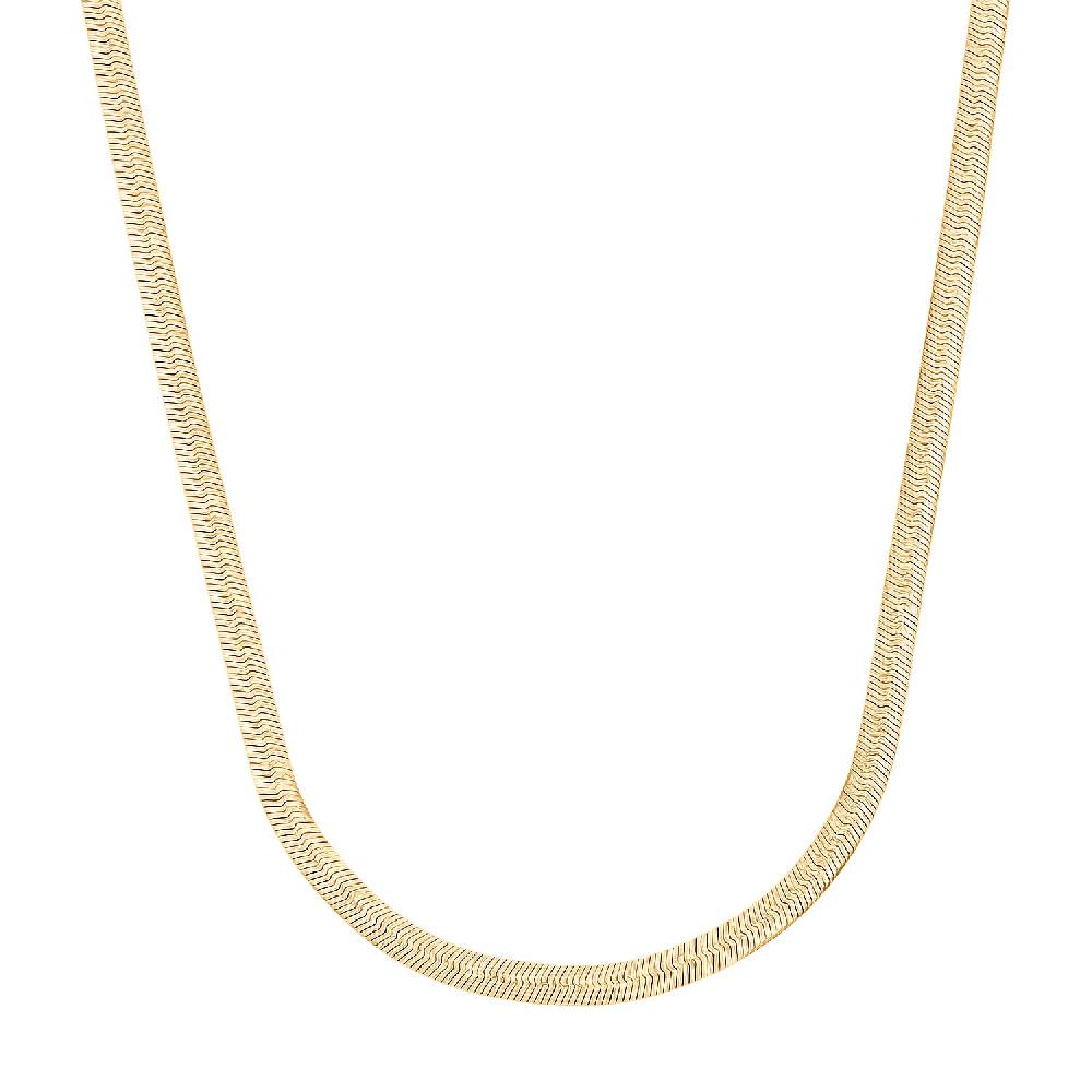 shop lc Italian Herringbone Chain Necklace in 14K Yellow Gold Over Sterling Silver 10.21 Grams 20 Inches