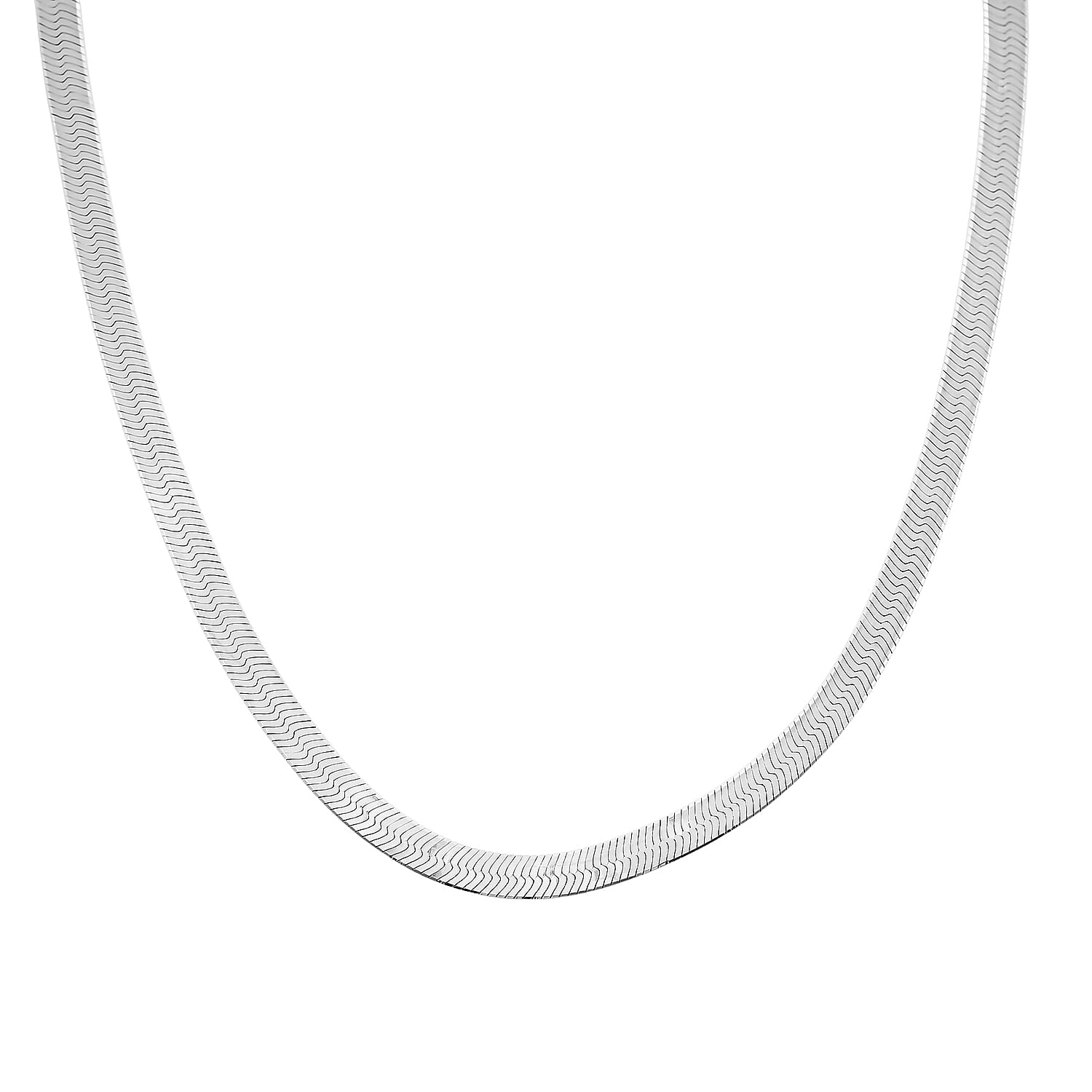 shop lc Italian Herringbone Necklace in Rhodium Over Sterling Silver 5.80 Grams 18 Inches