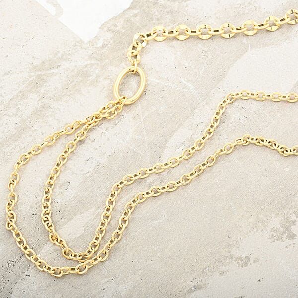 Shop Lc Italian Link Chain Necklace In 10K Yellow Gold 9.40 Grams 18-20 Inches