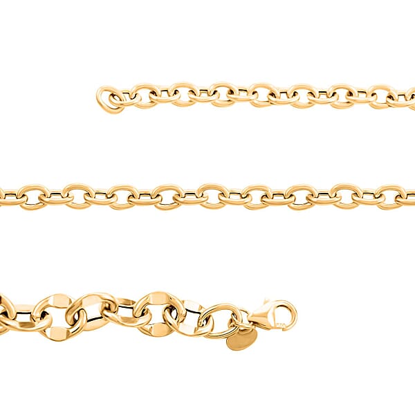 Shop Lc Italian Link Chain Necklace In 10K Yellow Gold 9.40 Grams 18-20 Inches