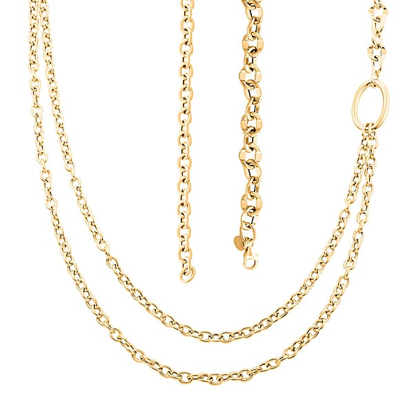 Shop Lc Italian Link Chain Necklace In 10K Yellow Gold 9.40 Grams 18-20 Inches