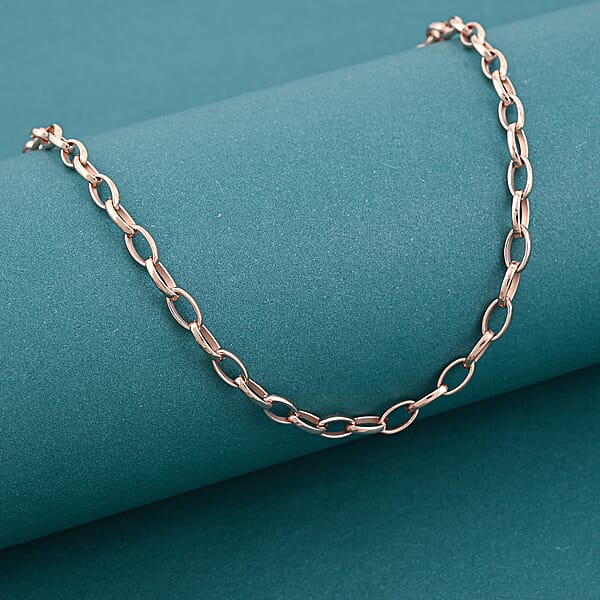 Shop Lc Italian Link Chain Necklace In 14K Rose Gold Over Sterling Silver 8 Grams 20 Inches