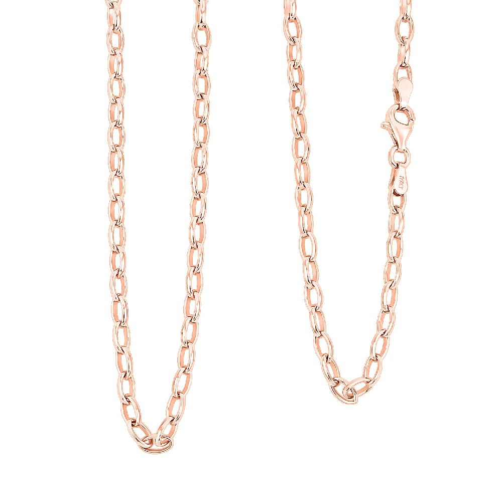 shop lc Italian Link Chain Necklace in 14K Rose Gold Over Sterling Silver 8 Grams 20 Inches