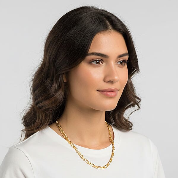 Shop Lc Italian Link Chain Necklace In 14K Yellow Gold Over Sterling Silver 11.30 Grams 24 Inches