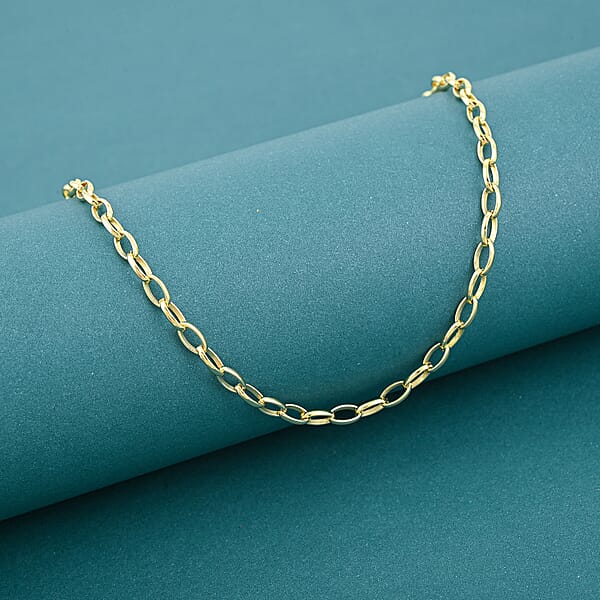 Shop Lc Italian Link Chain Necklace In 14K Yellow Gold Over Sterling Silver 8.80 Grams 20 Inches