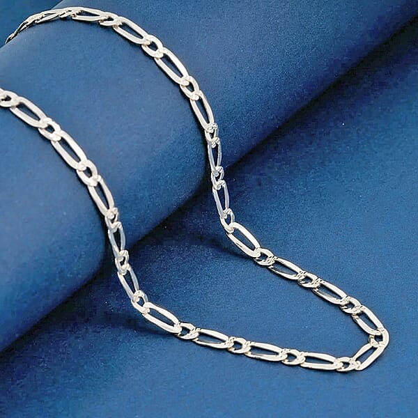 Shop Lc Italian Link Chain Necklace In Sterling Silver 10.50 Grams 24 Inches