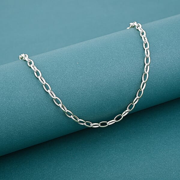 Shop Lc Italian Link Chain Necklace In Sterling Silver 8.10 Grams 20 Inches