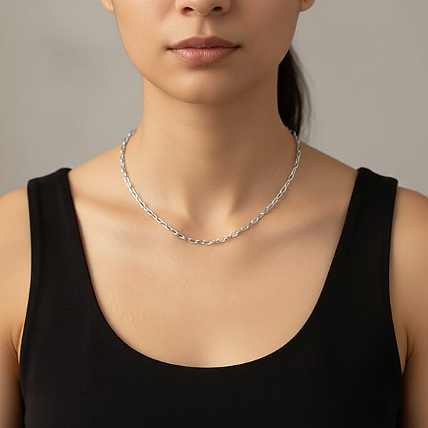 Shop Lc Italian Link Chain Necklace In Sterling Silver 8.10 Grams 20 Inches