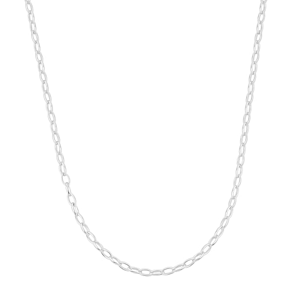 Shop Lc Italian Link Chain Necklace In Sterling Silver 8.10 Grams 20 Inches