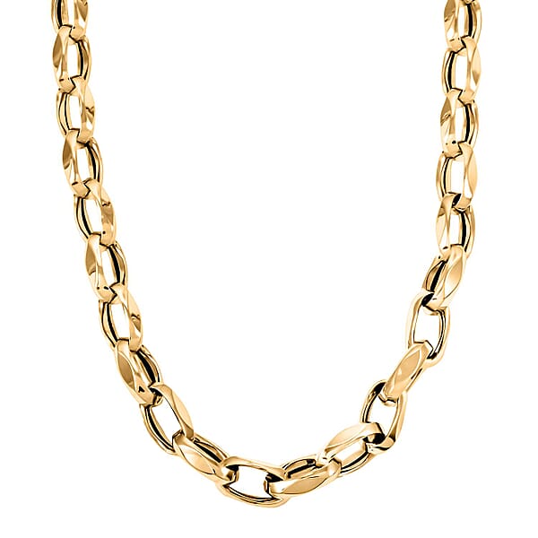Shop Lc Italian Oval Link Chain Necklace In 10K Yellow Gold 20 Inches 13.44 Grams