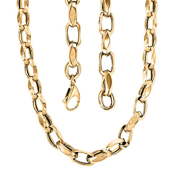 Shop Lc Italian Oval Link Chain Necklace In 10K Yellow Gold 20 Inches 13.44 Grams