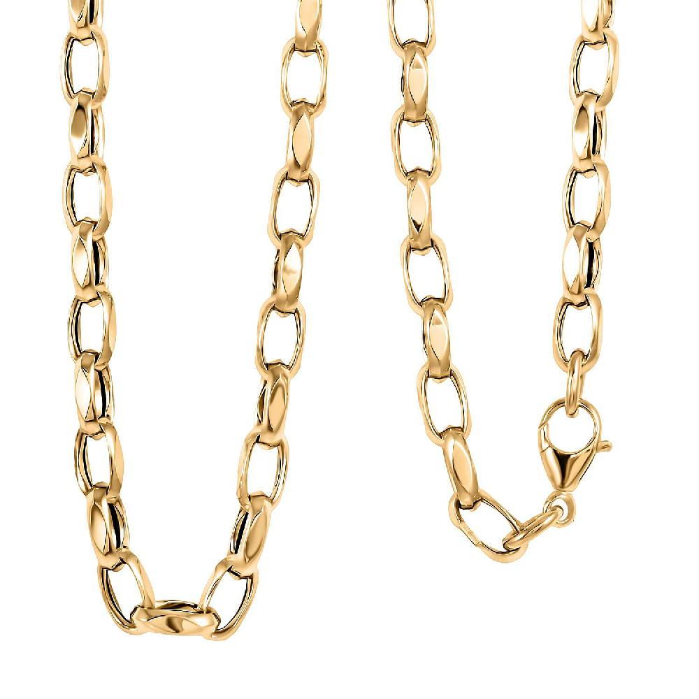 shop lc Italian Oval Link Chain Necklace in 10K Yellow Gold 20 Inches 13.44 Grams