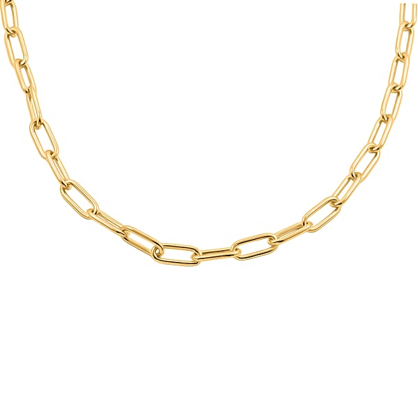 Shop Lc Italian Paper Clip Chain Necklace In 14K Yellow Gold Over Sterling Silver 14.94 Grams 20 Inches