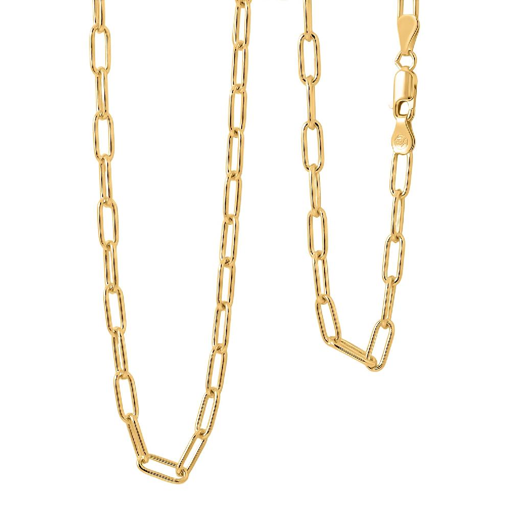 shop lc Italian Paper Clip Chain Necklace in 14K Yellow Gold Over Sterling Silver 14.94 Grams 20 Inches