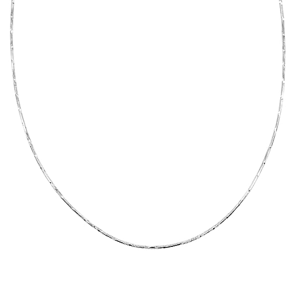 Shop Lc Italian Rhodium Over Sterling Silver 1mm Snake Square 8 Sided Diamond Cut Necklace 20 Inches 3.60 Grams