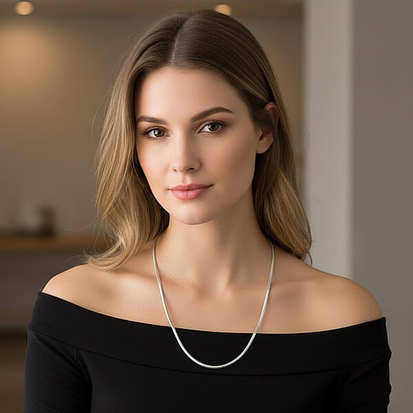 Shop Lc Italian Rhodium Over Sterling Silver Diamond-cut Dragon Tail Chain Necklace (20 Inches) (4.97 Grams)