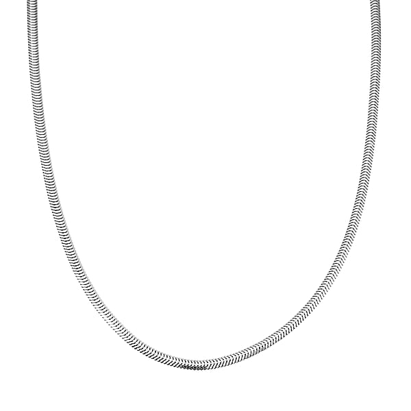 Shop Lc Italian Rhodium Over Sterling Silver Diamond-cut Dragon Tail Chain Necklace (20 Inches) (4.97 Grams)