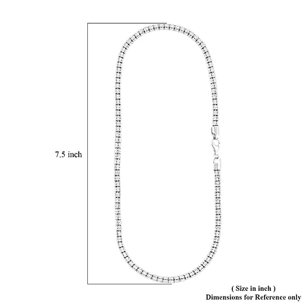Shop Lc Italian Rhodium Over Sterling Silver Diamond-Cut Ice Round Chain 5 Row Necklace 18 Inches 31.8 Grams