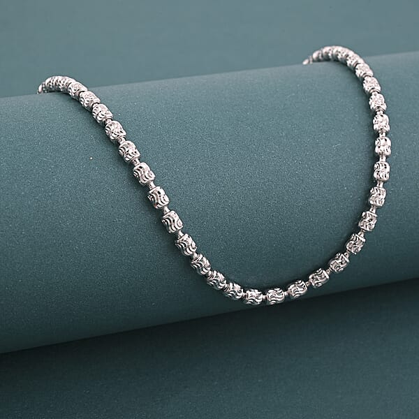Shop Lc Italian Rhodium Over Sterling Silver Typhoon Chain Necklace 11.87 Grams 18 Inches