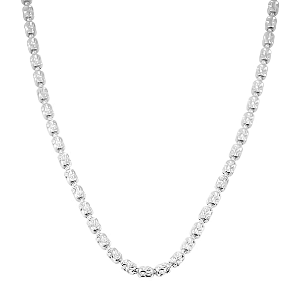 Shop Lc Italian Rhodium Over Sterling Silver Typhoon Chain Necklace 11.87 Grams 18 Inches