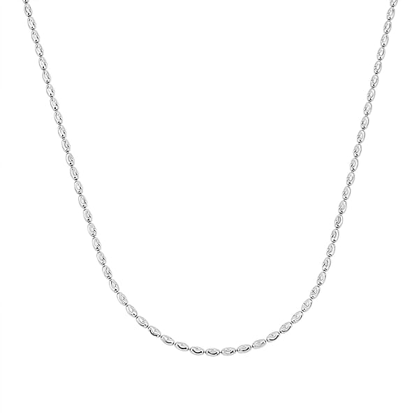 Shop Lc Italian Rice Chain Necklace In Rhodium Over Sterling Silver 6.3 Grams 20 Inches