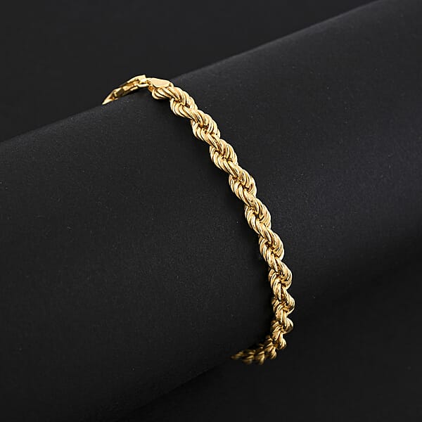Shop Lc Italian Rope Chain Bracelet In 10K Yellow Gold (8.00 In) 5.23 Grams