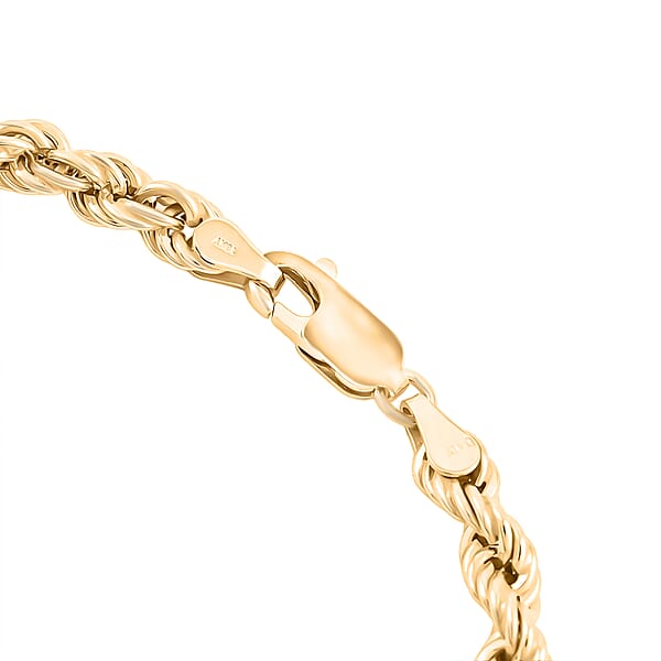 Shop Lc Italian Rope Chain Bracelet In 10K Yellow Gold (8.00 In) 5.23 Grams