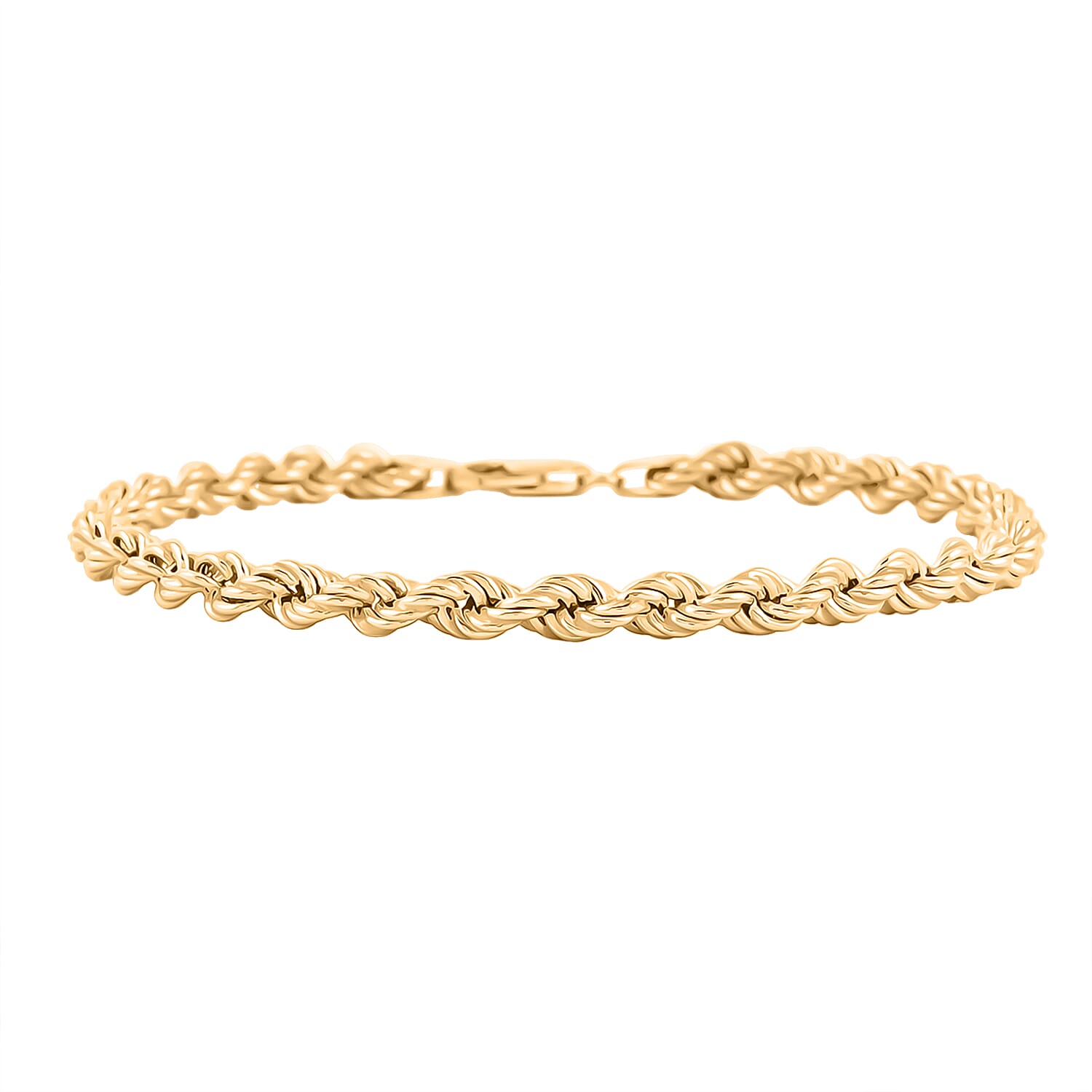 shop lc Italian Rope Chain Bracelet in 10K Yellow Gold (8.00 In) 5.23 Grams