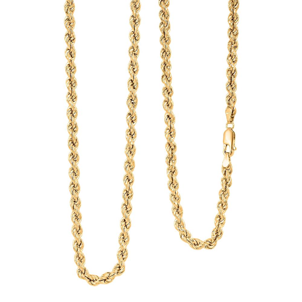 shop lc Italian Rope Chain Necklace in 10K Yellow Gold 16 Grams 26 Inches