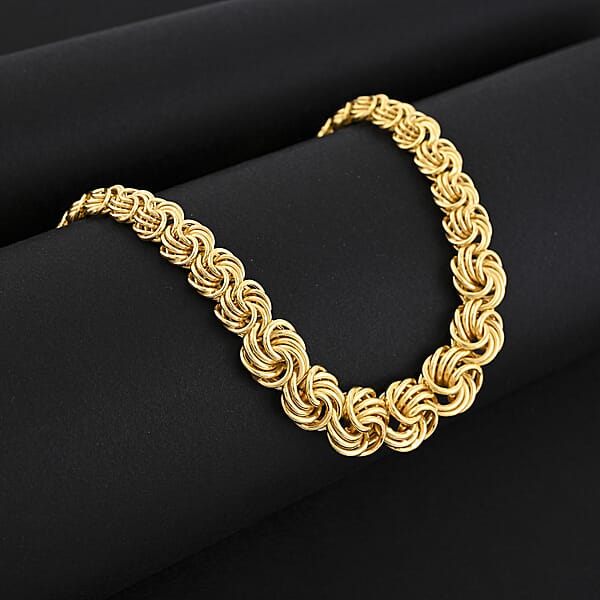 Shop Lc Italian Rosetta Scalare Chain Necklace In 10K Yellow Gold 13 Grams 18 Inches