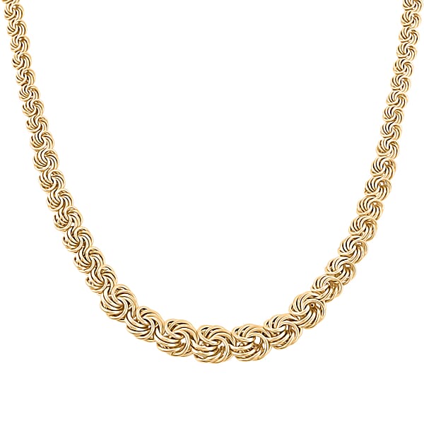 Shop Lc Italian Rosetta Scalare Chain Necklace In 10K Yellow Gold 13 Grams 18 Inches