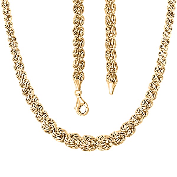 Shop Lc Italian Rosetta Scalare Chain Necklace In 10K Yellow Gold 13 Grams 18 Inches