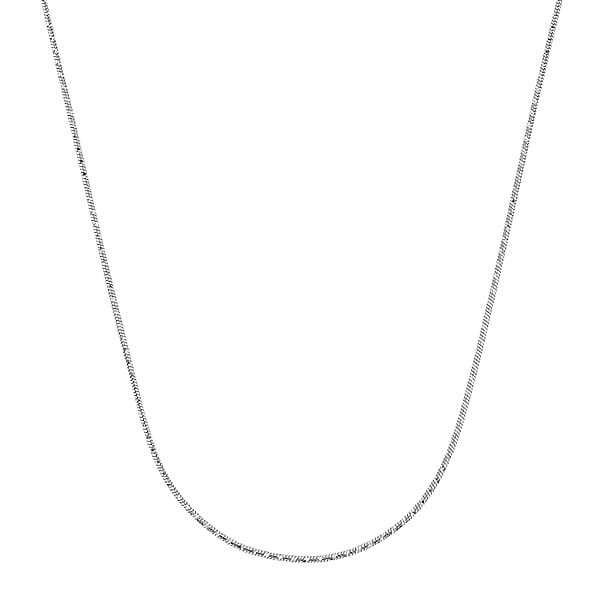 Shop Lc Italian Snake Chain Necklace In Rhodium Over Sterling Silver 9.74 Grams 24 Inches
