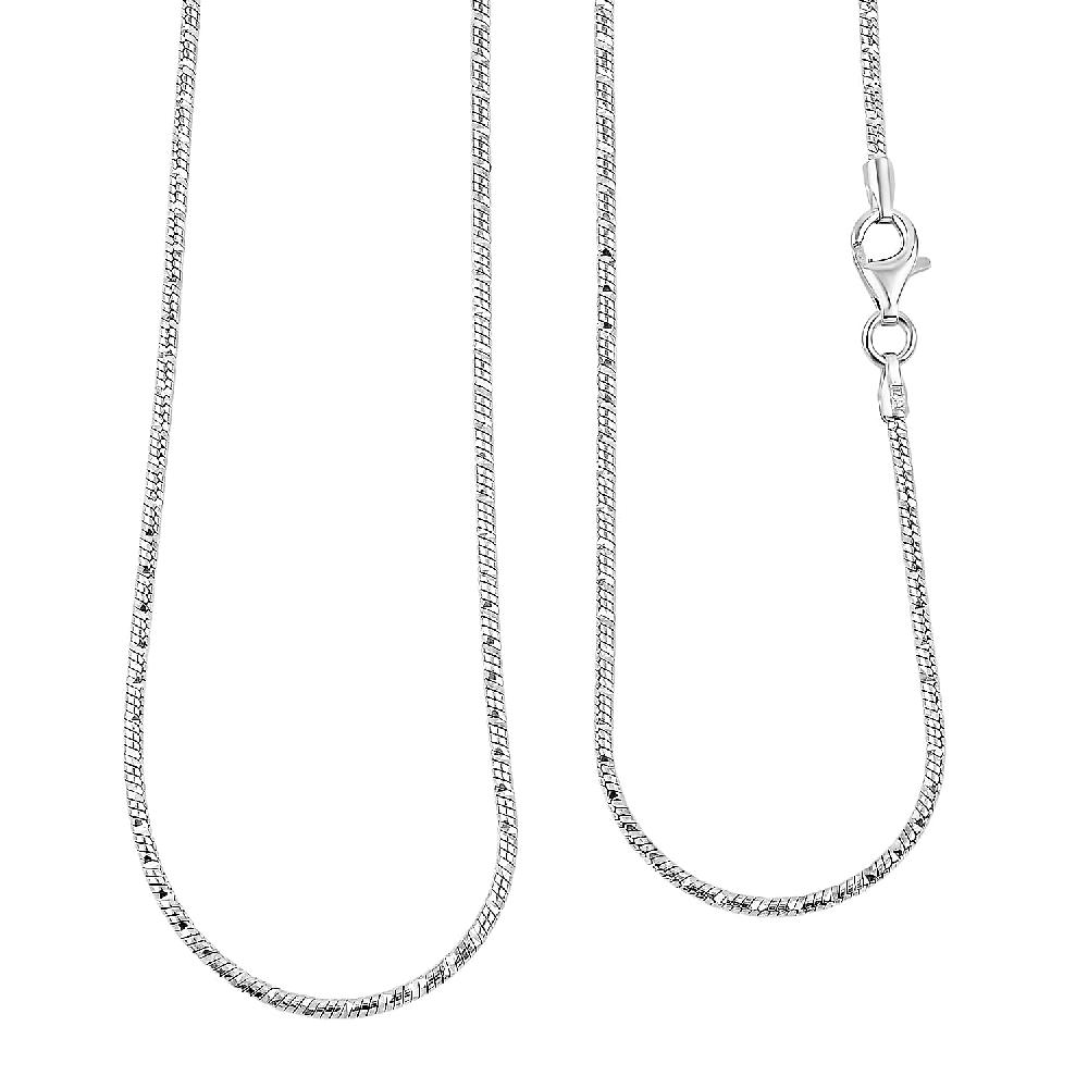 shop lc Italian Snake Chain Necklace in Rhodium Over Sterling Silver 9.74 Grams 24 Inches