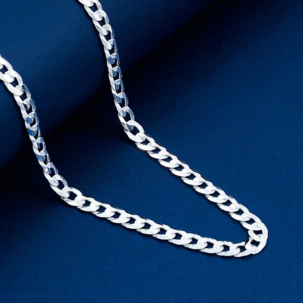 Shop Lc Italian Sterling Silver Cuban Chain Necklace (24 Inches) (17.02 Grams)