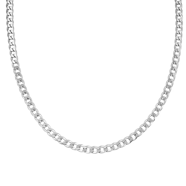Shop Lc Italian Sterling Silver Cuban Chain Necklace (24 Inches) (17.02 Grams)