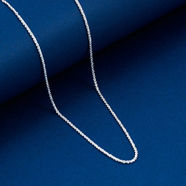 Shop Lc Italian Sterling Silver Diamond-cut Rock Chain Necklace (20 Inches) (2.51 Grams)