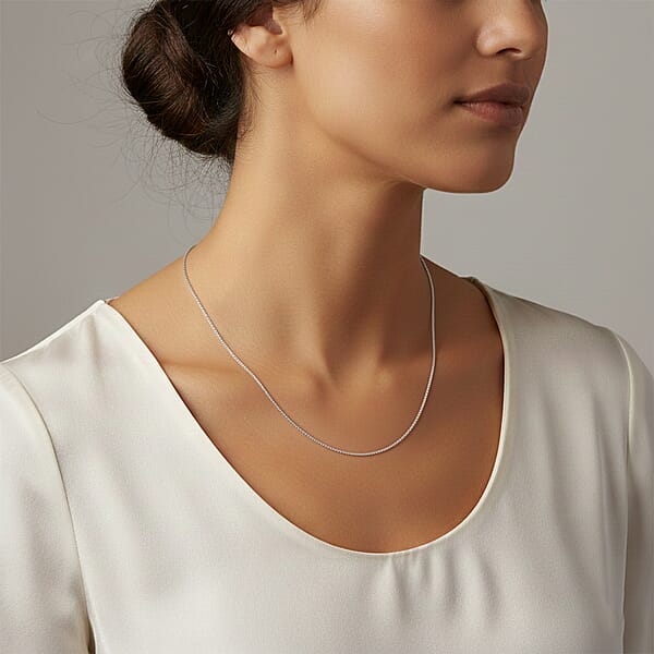 Shop Lc Italian Sterling Silver Diamond-cut Rock Chain Necklace (20 Inches) (2.51 Grams)