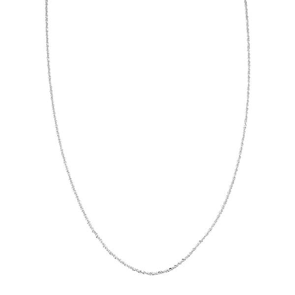 Shop Lc Italian Sterling Silver Diamond-cut Rock Chain Necklace (20 Inches) (2.51 Grams)