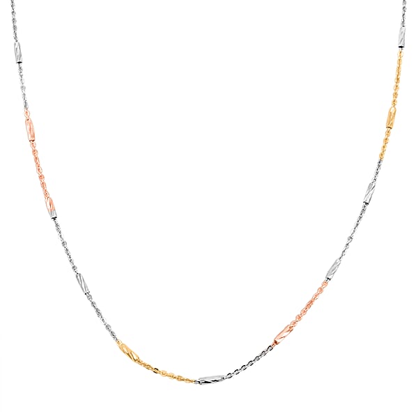 Shop Lc Italian Tube Chain Necklace In 14K YRG And Rhodium Over Sterling Silver 2.69 Grams 20 Inches