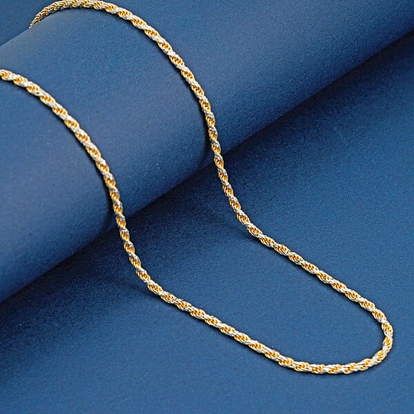 Shop Lc Italian Twisted Link Chain Necklace In 14K YG Over And Sterling Silver 9.03 Grams 20 Inches